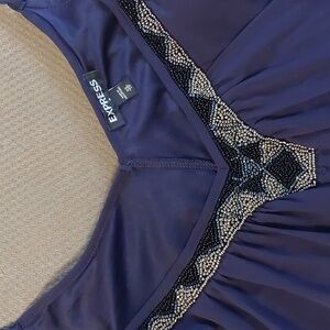 Express navy blue dress with beading size XS